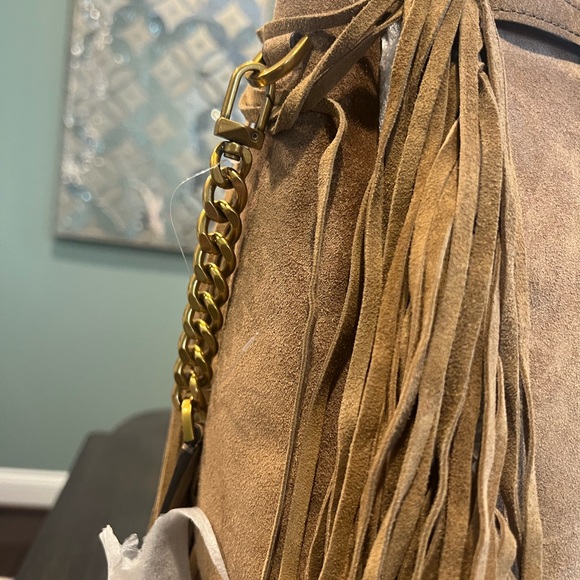 NWT Michael Kors Hamilton Large Fringe Suede Satchel - Picture 6 of 13